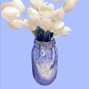 Acrylic pour painted glass vase